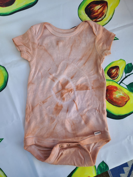 Avocado pit tie-dye baby onsie